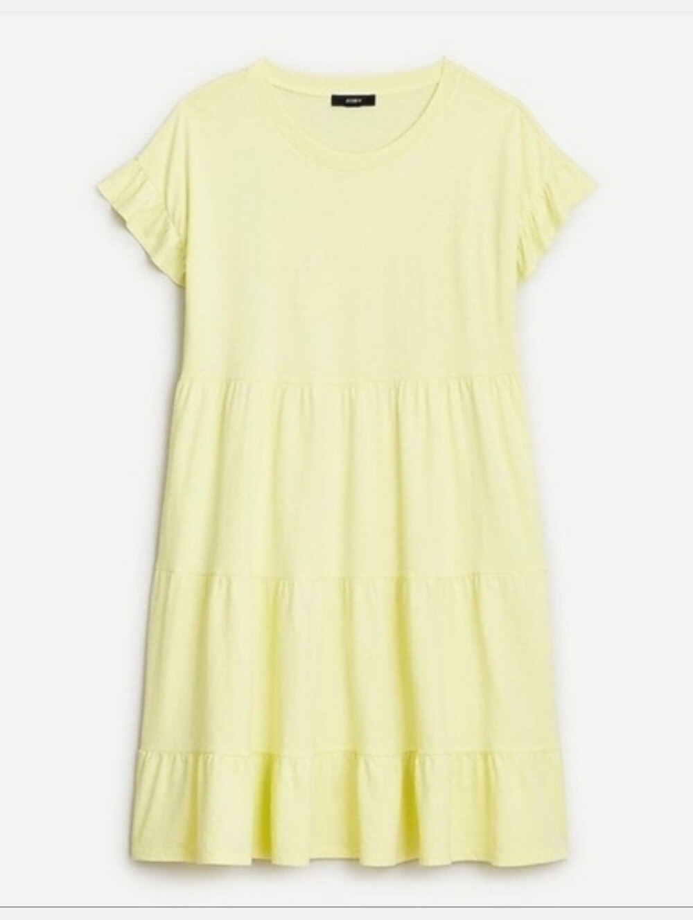 J. Crew Tiered Dress in Broken-In Jersey Yellow